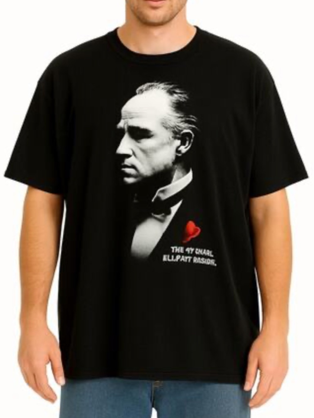 NWT The Godfather Tee Men L Black Mob Movie Pop Culture Graphic Print Quote